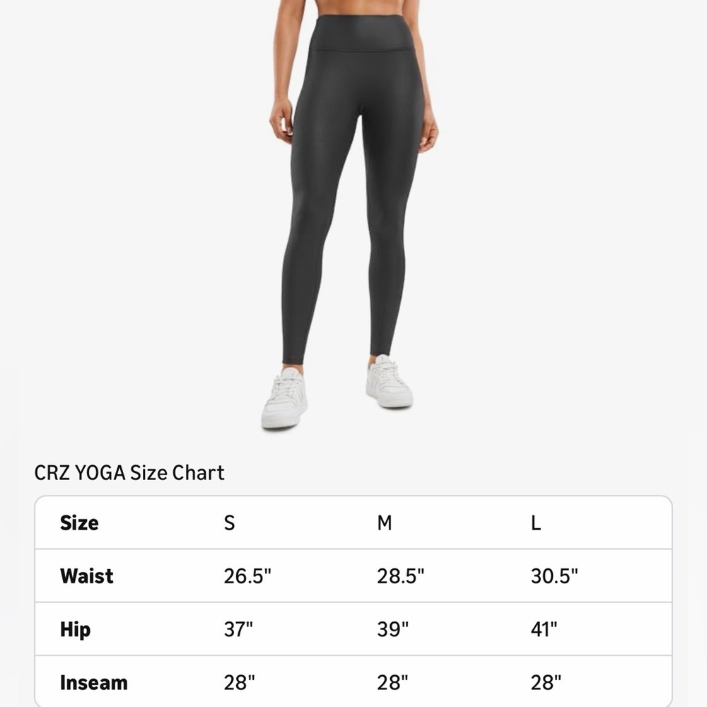 CRZ Yoga High-Waist Matte Butter Luxe Black Faux Leather  Leggings Med. NWT - Picture 8 of 9